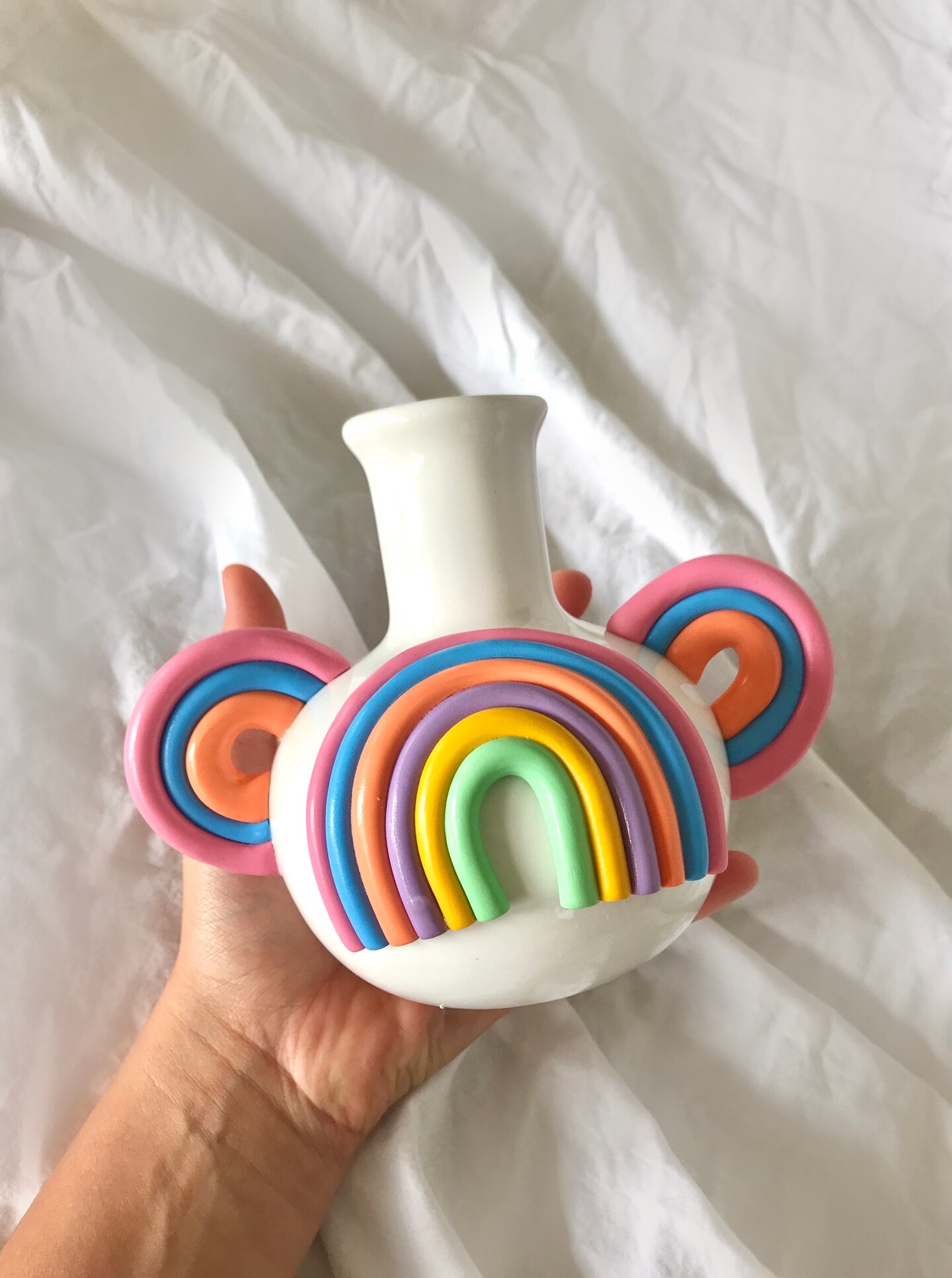 5 Tall Retro Eclectic Colorful Bud Vase/ Cute Ceramic Vase/ Rainbow Pot  Planter/modern Ceramic Vase/ Pastel Color Ceramics/ Boho Home Decor 