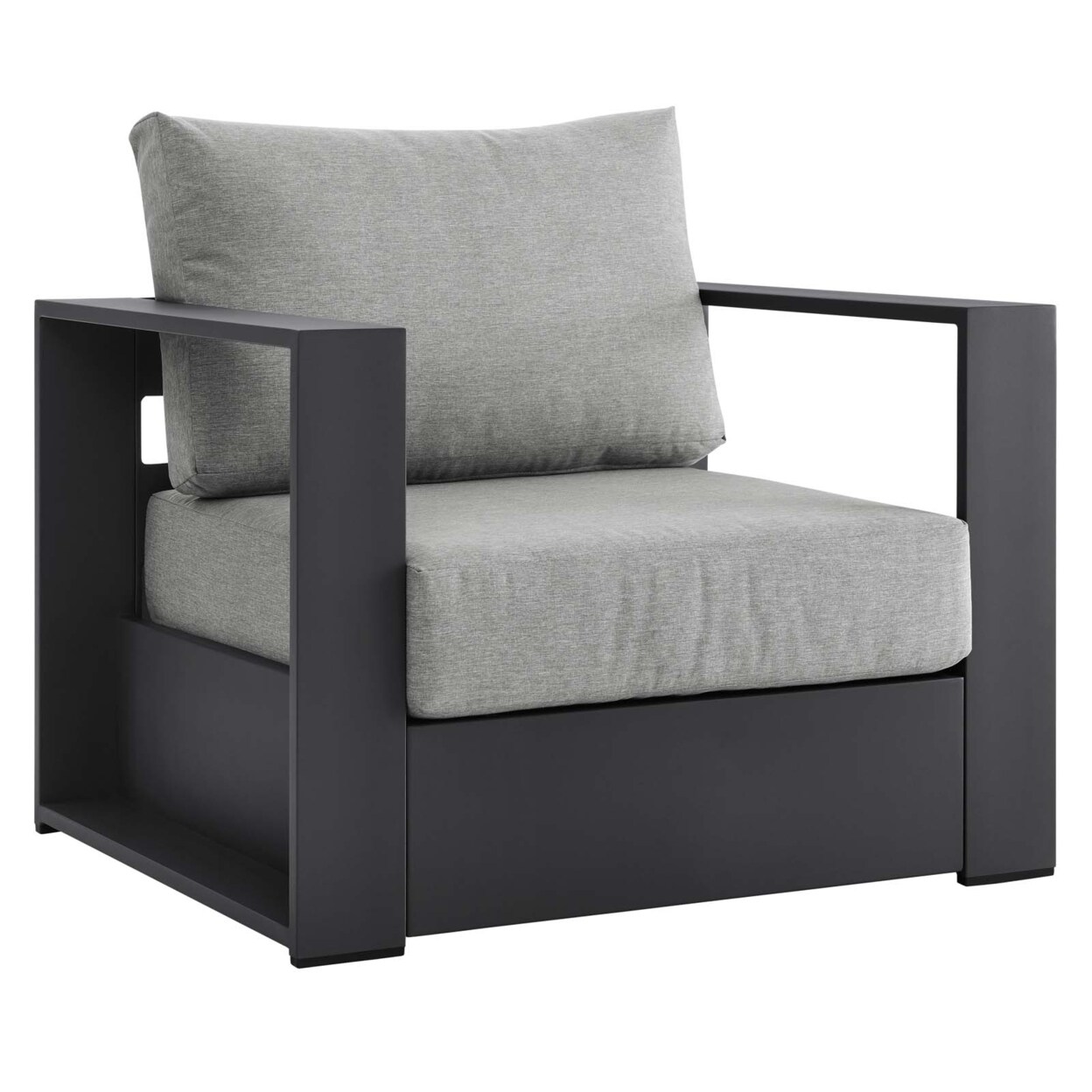 Modway Furniture Tahoe Outdoor Patio Powder-Coated Aluminum Armchair, Gray Gray