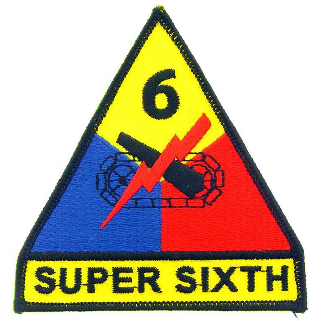 U.S. Army 6th Armored Division Patch Red &#x26; Yellow 3&#x22;