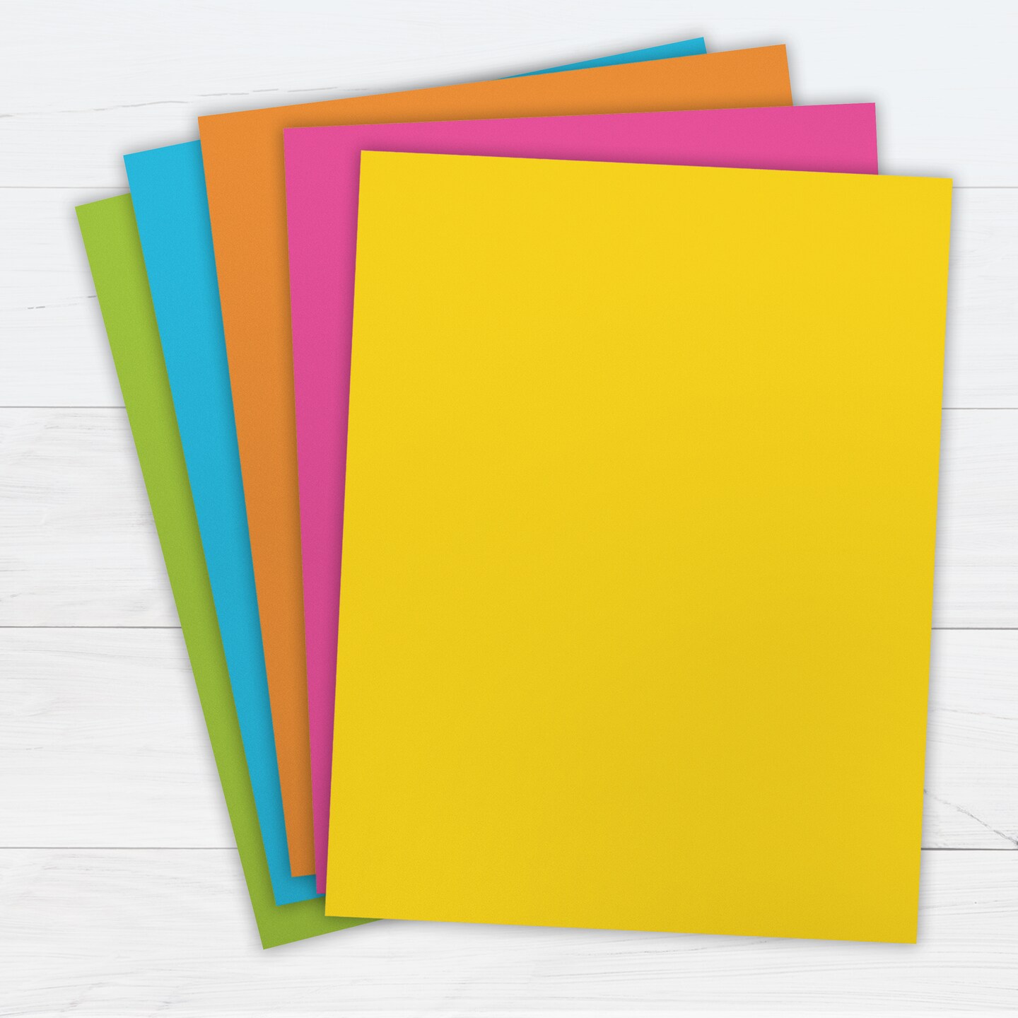 PrintWorks Neon Cardstock, 5 Assorted Colors, Solid Core, 200