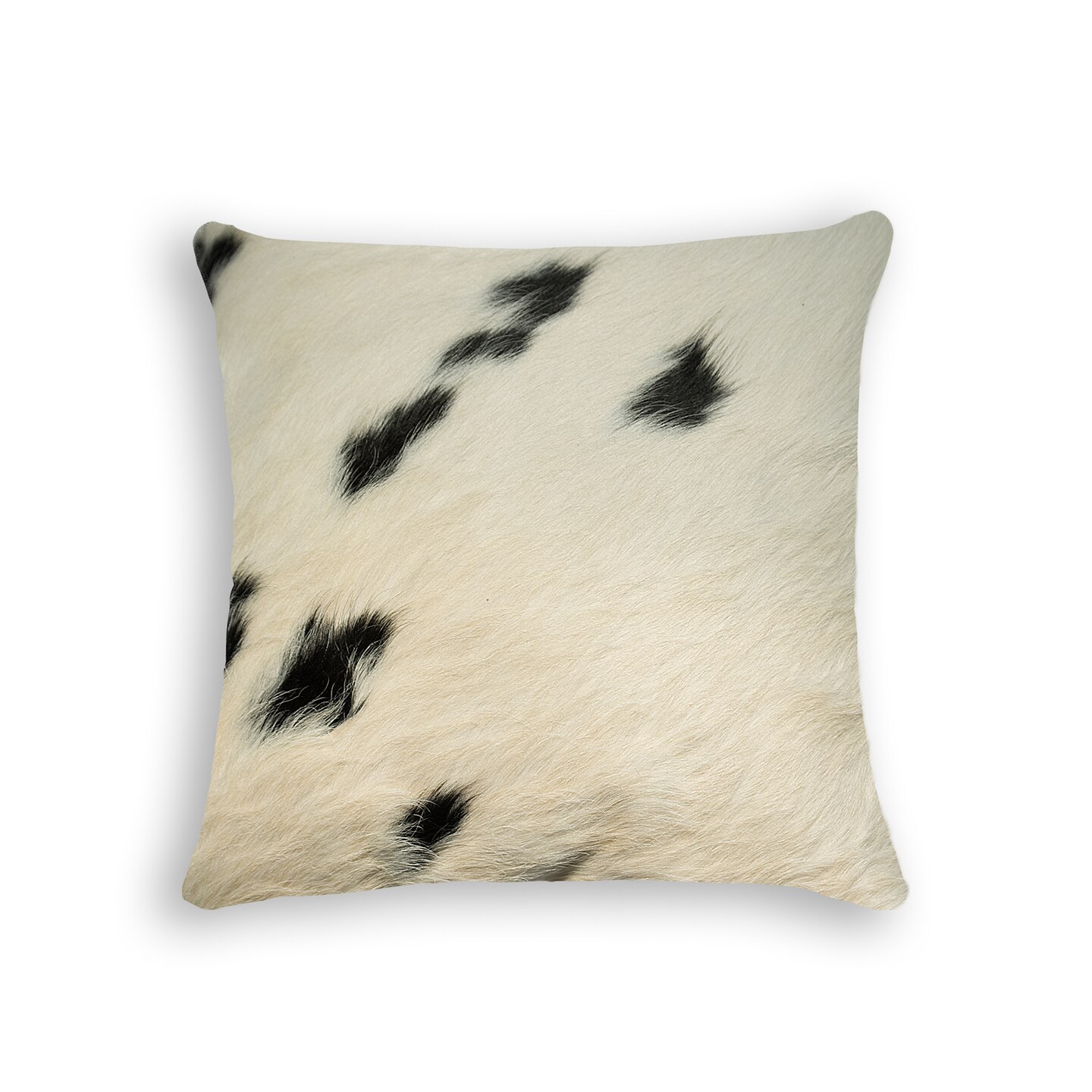 18&#x22; X 18&#x22; X 5&#x22; White And Black Cowhide  Pillow