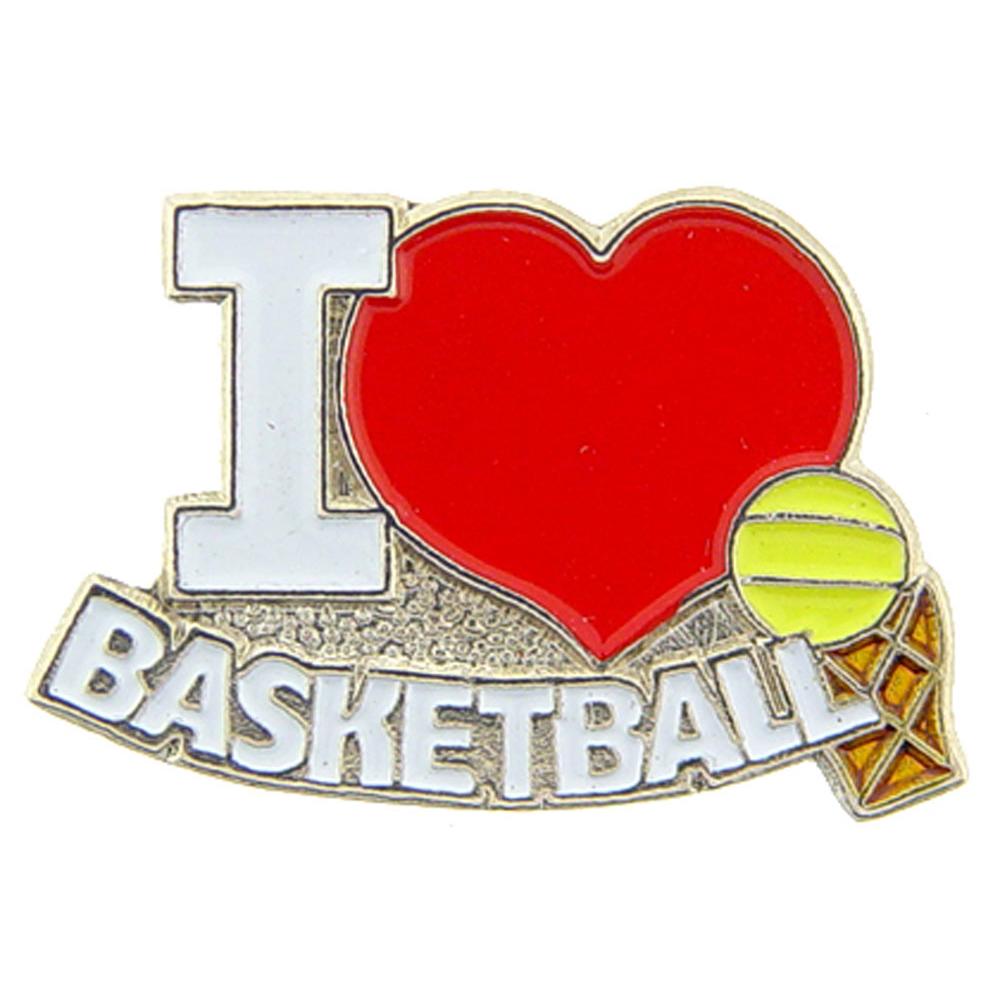 I Love Basketball Pin 1&#x22;