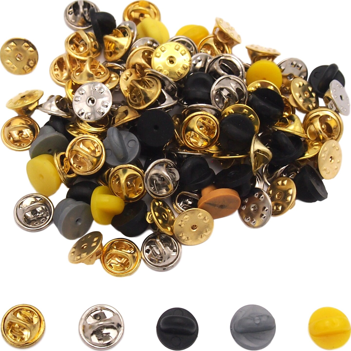 Assorted Plastic Locking Butterfly Lapel Pin Backs Clasp Clutches Guards 25Grams