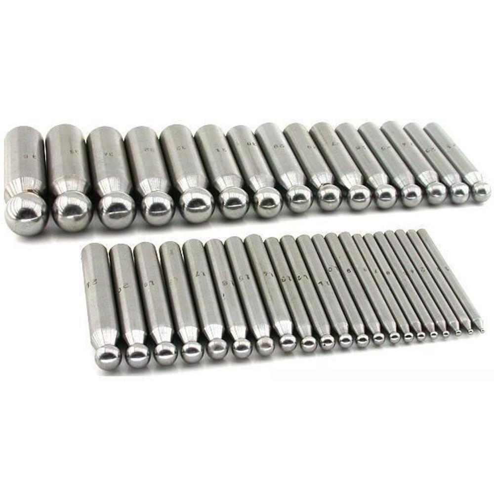 36 Dapping Punches & Brass Doming Block Metalworking Shaping Forming Tools Kit
