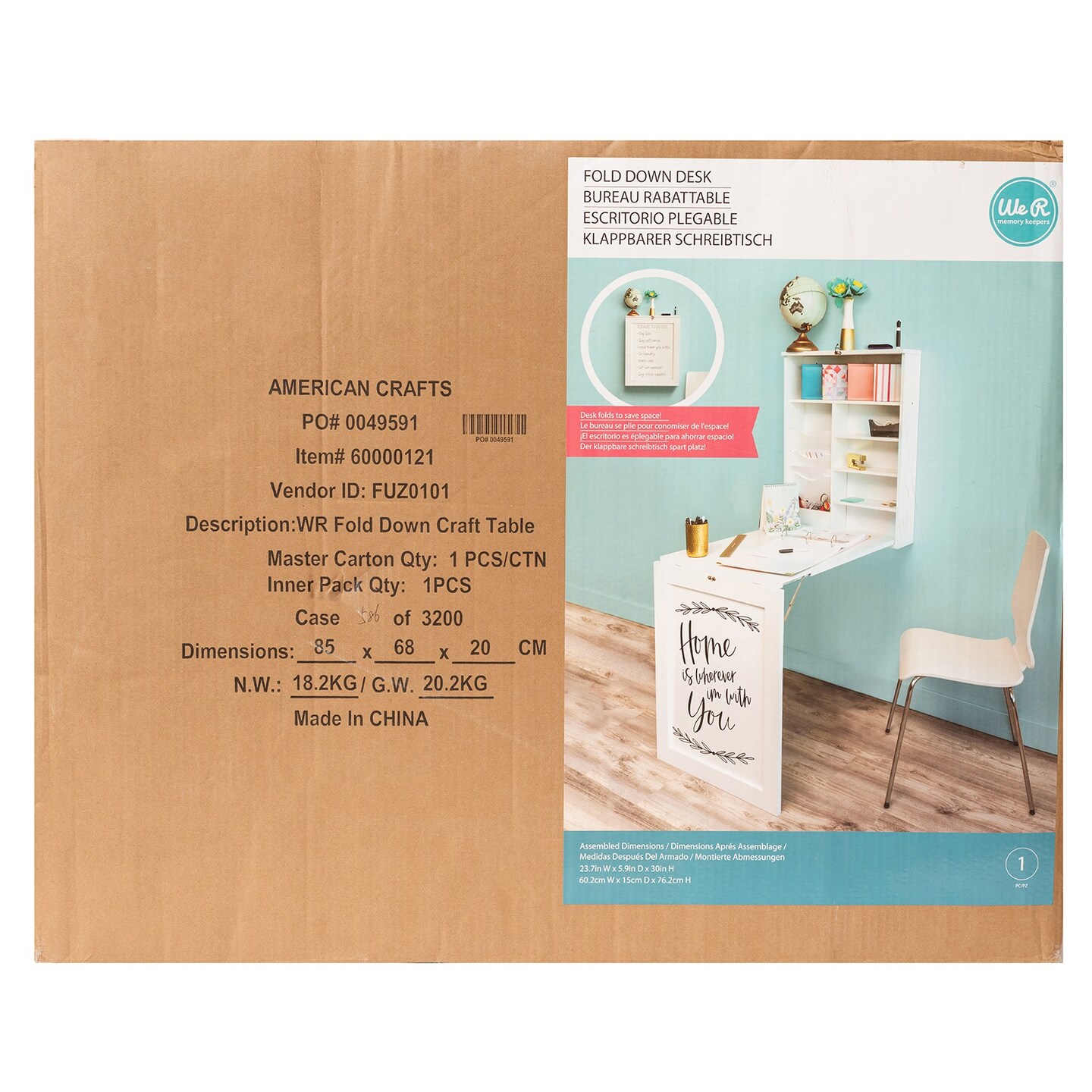 We R All Purpose Fold Down Table-White
