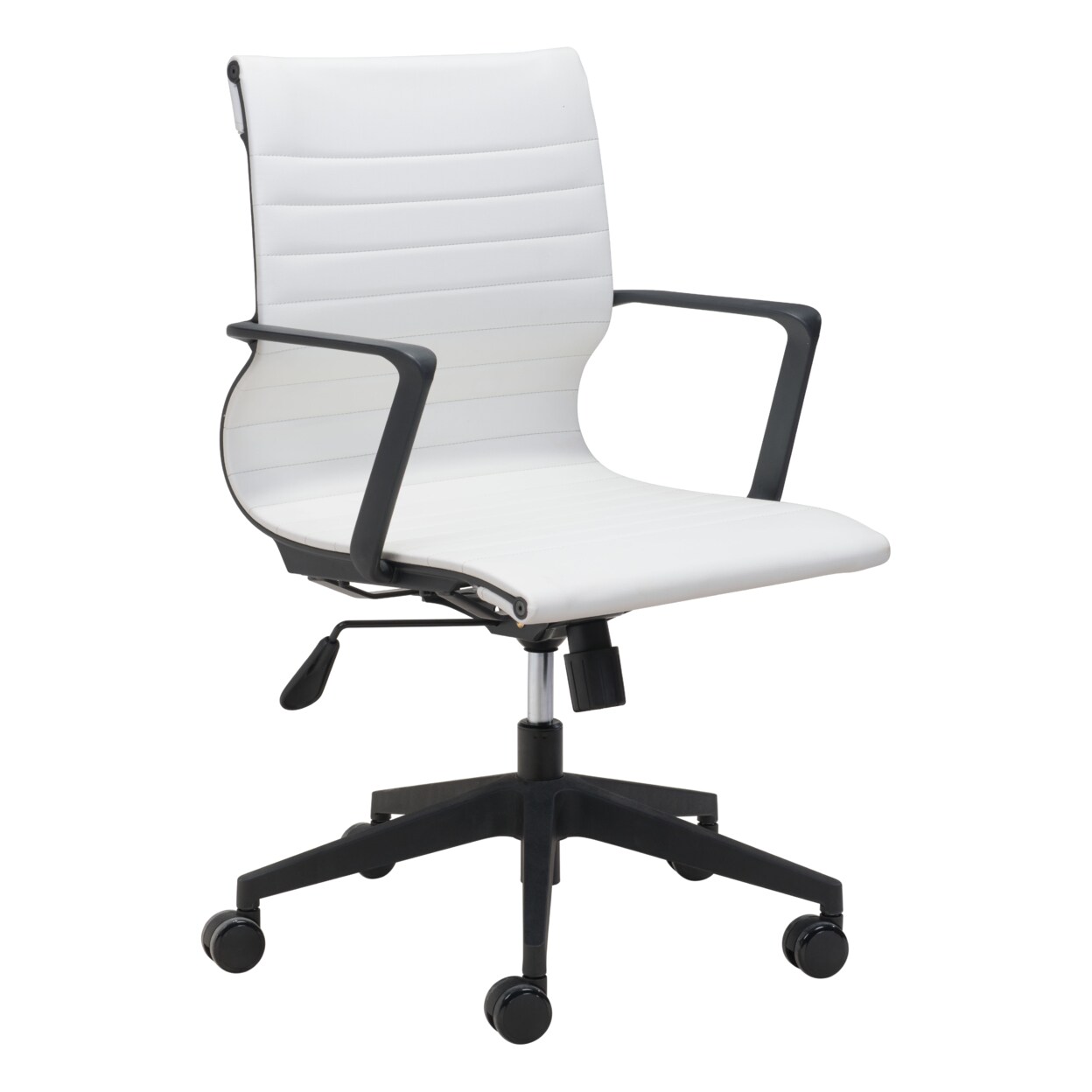 Stacy Office Chair Rolling Base With Armrests Polyurethane Mesh Mid-Century