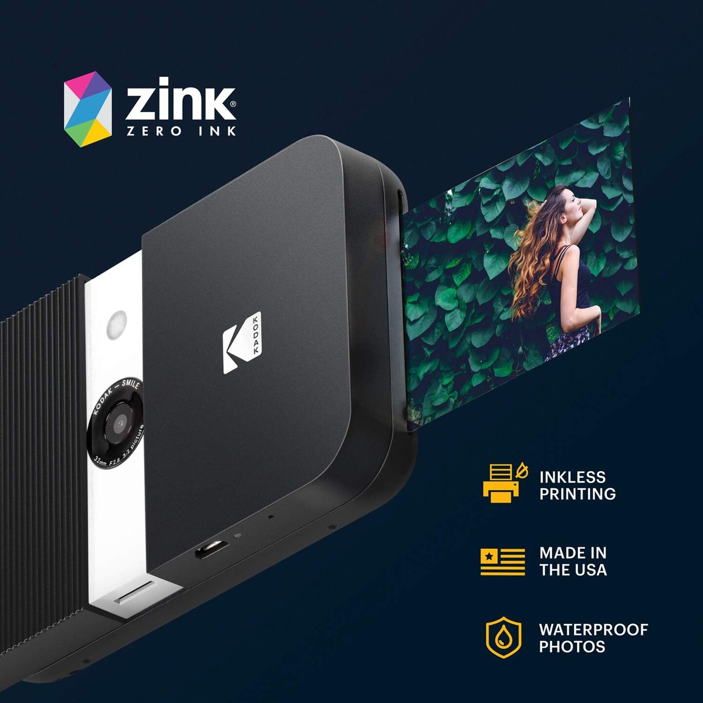 Kodak Smile Digital Instant Print Camera &#x2013; Slide-Open 10MP Instant Camera &#x26; 2x3 Zink Photo Printer
