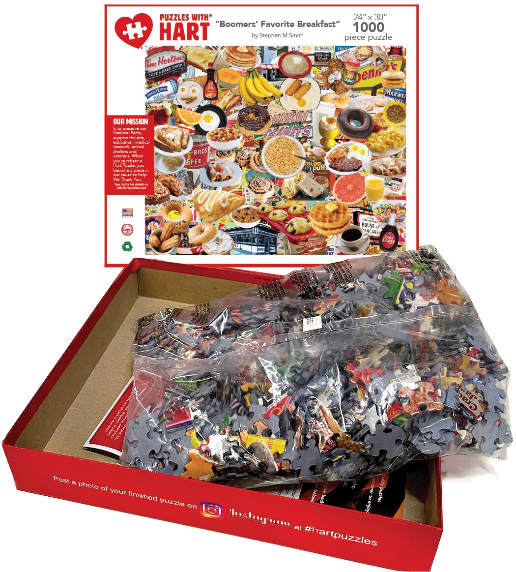 Hart 24&#x22;x30&#x22; 1000 pc Premium Jigsaw Puzzle - Boomers&#x27; Favorite Breakfast 