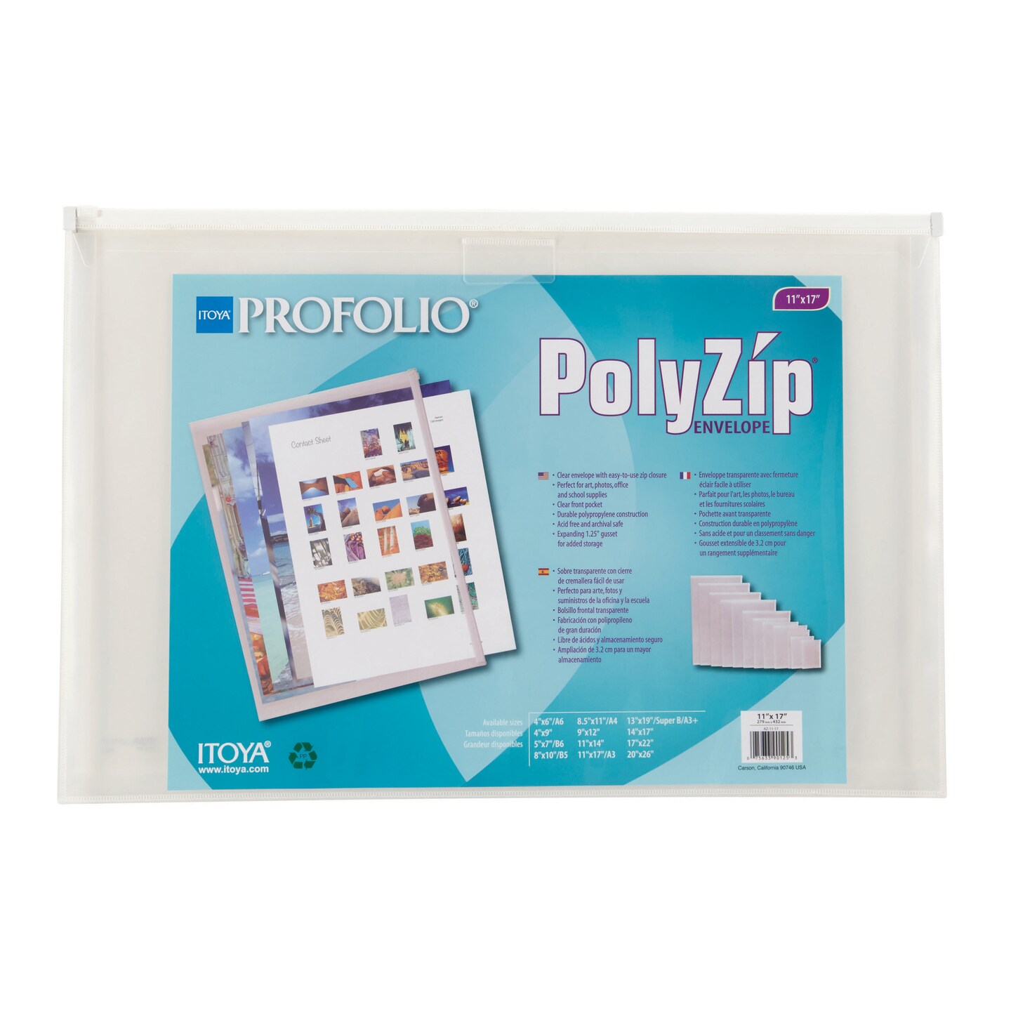 Itoya Art Profolio Polyzip Envelope, 11&#x22; X 17&#x22;
