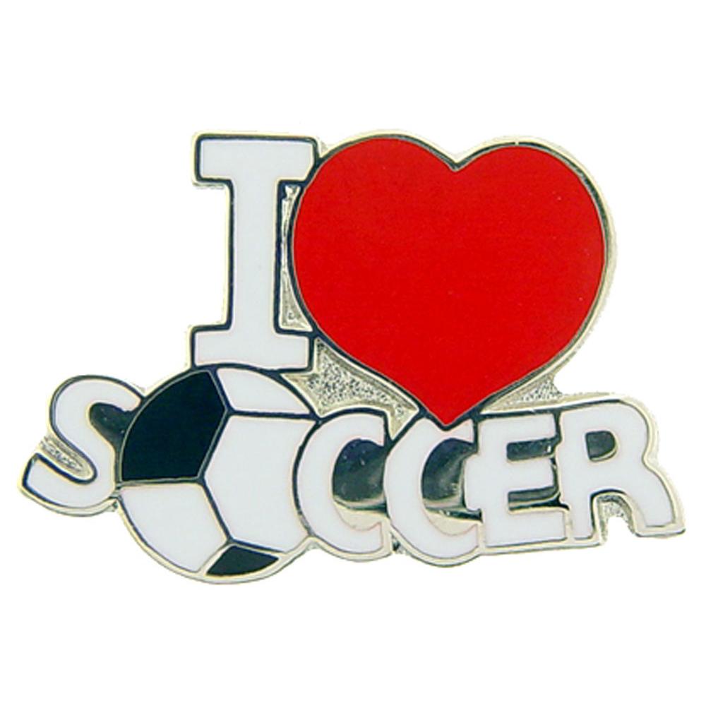 I Love Soccer Pin 1&#x22;