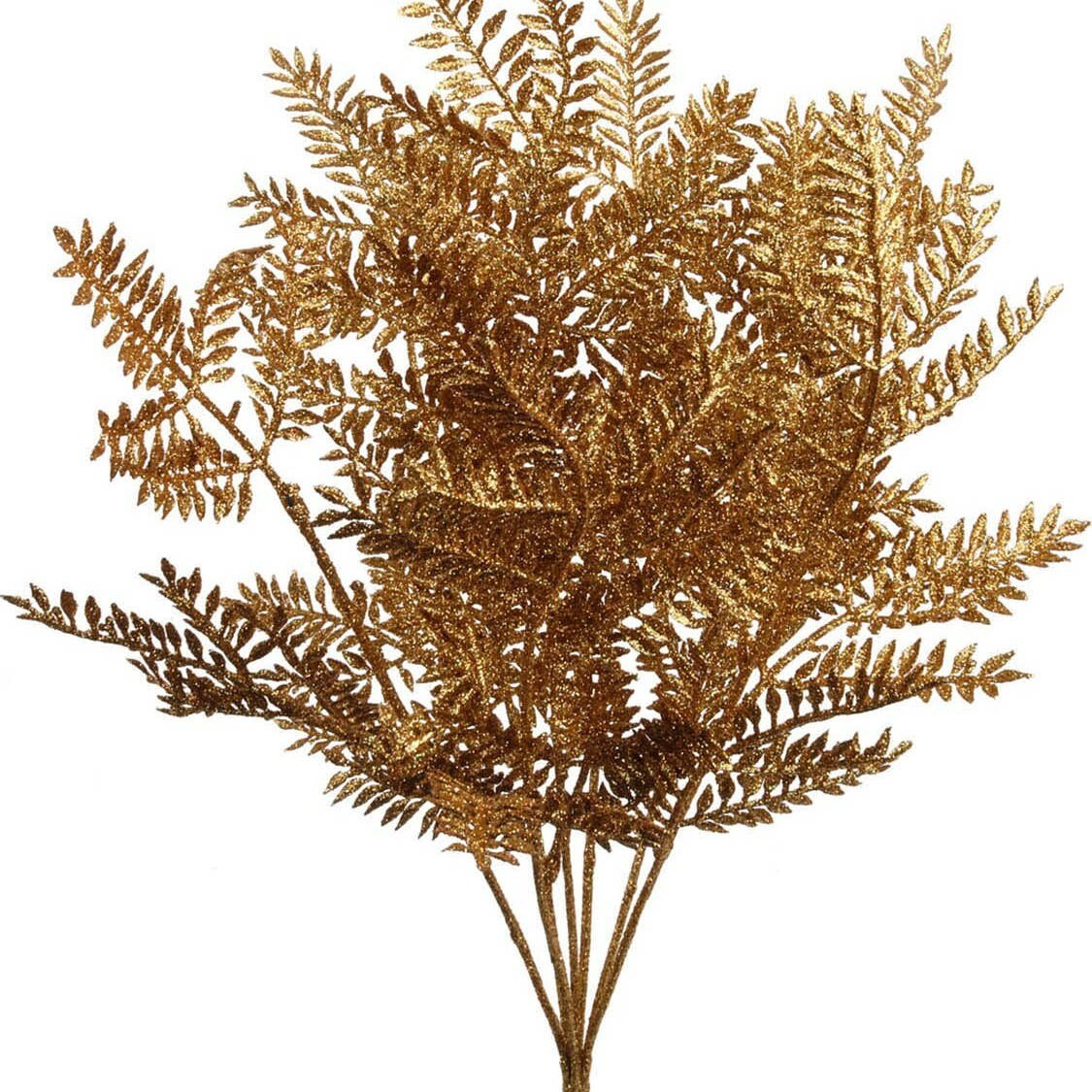 96-Pack: Vibrant Gold Glitter Pine Bush with 7 Sprays by Floral Home&#xAE;