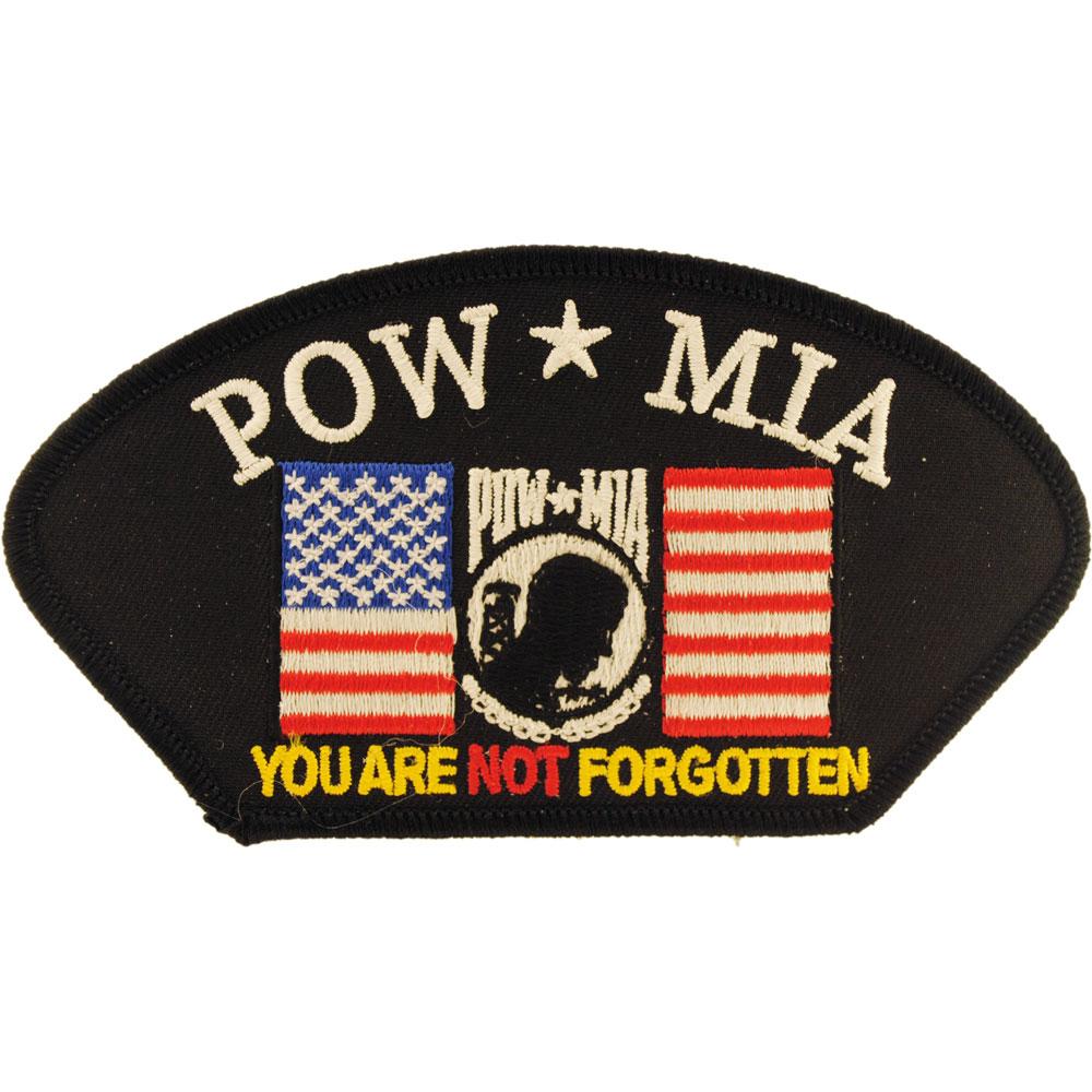 POW MIA with American Flag Hat Patch 2 3/4