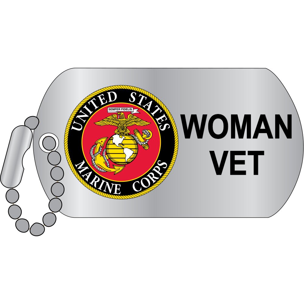 EagleEmblems P12315 Pin-USMC,Woman Veteran Dog Tag (1.25&#x27;&#x27;)