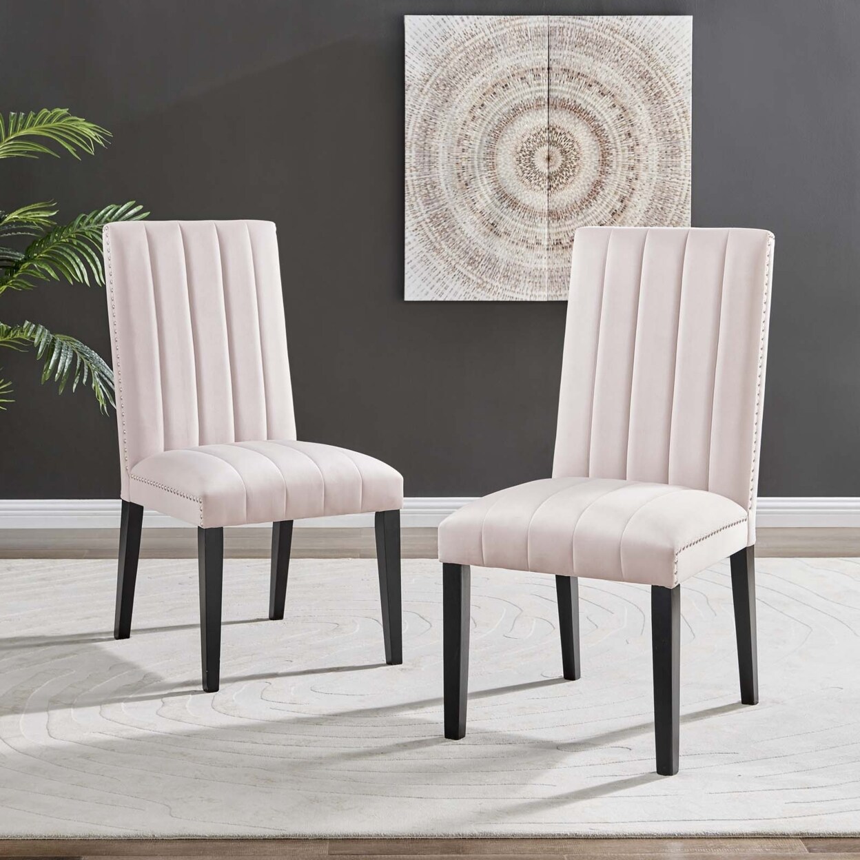 Modway Catalyst Performance Velvet Dining Side Chairs - Set of 2-EEI-5081