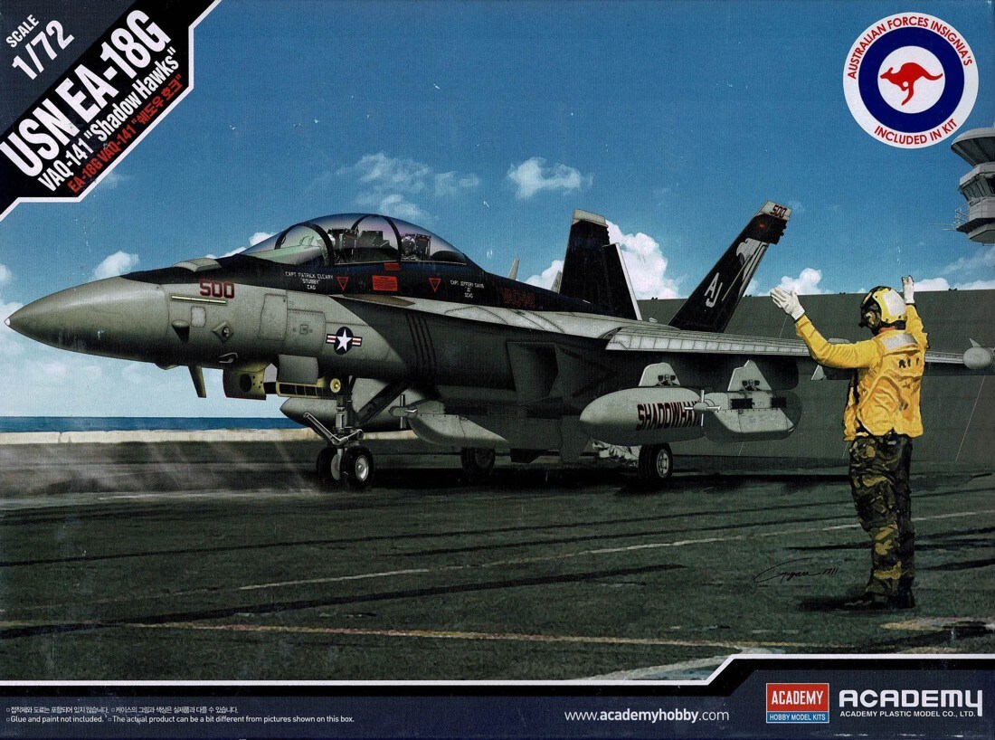 Academy  1/72 Academy USN EA-18G VAQ-141 &#x22;Shadow Hawks&#x22; Plastic Model