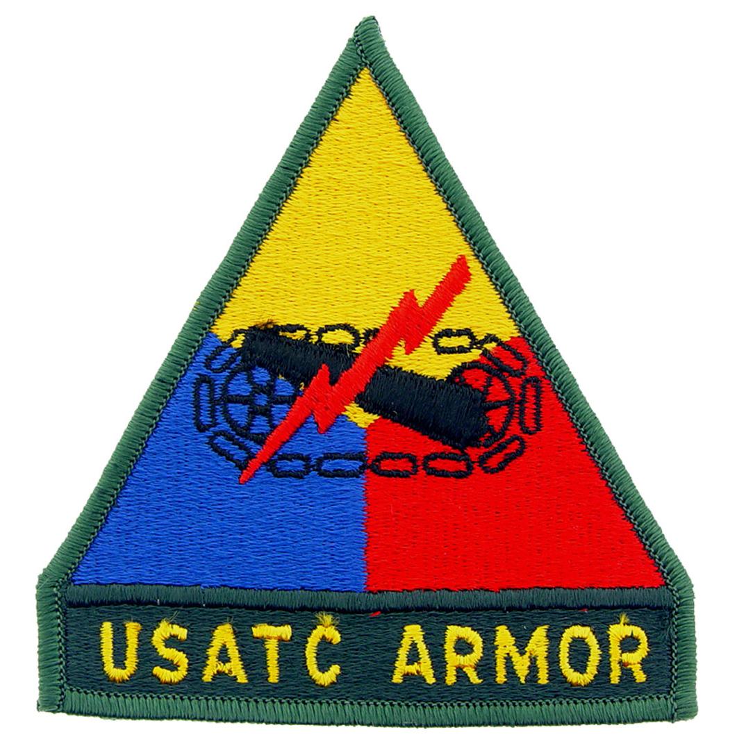 U.S. Army Armor USATC Patch Black &#x26; Yellow 3&#x22;