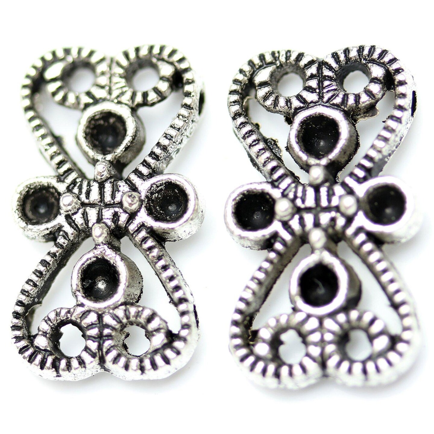 Interlocking Filigree Slider Antique Silver Plated Filigree Slider (2 Holes) 10x18mm | Michaels