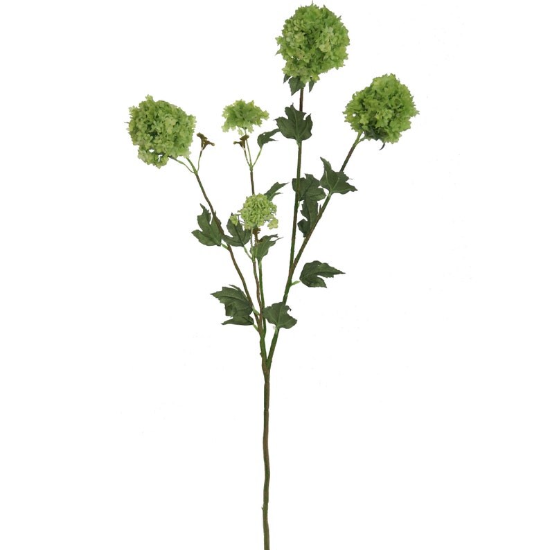 Premium 38-Inch Silk Flower Snowball Spray - Realistic and Lifelike