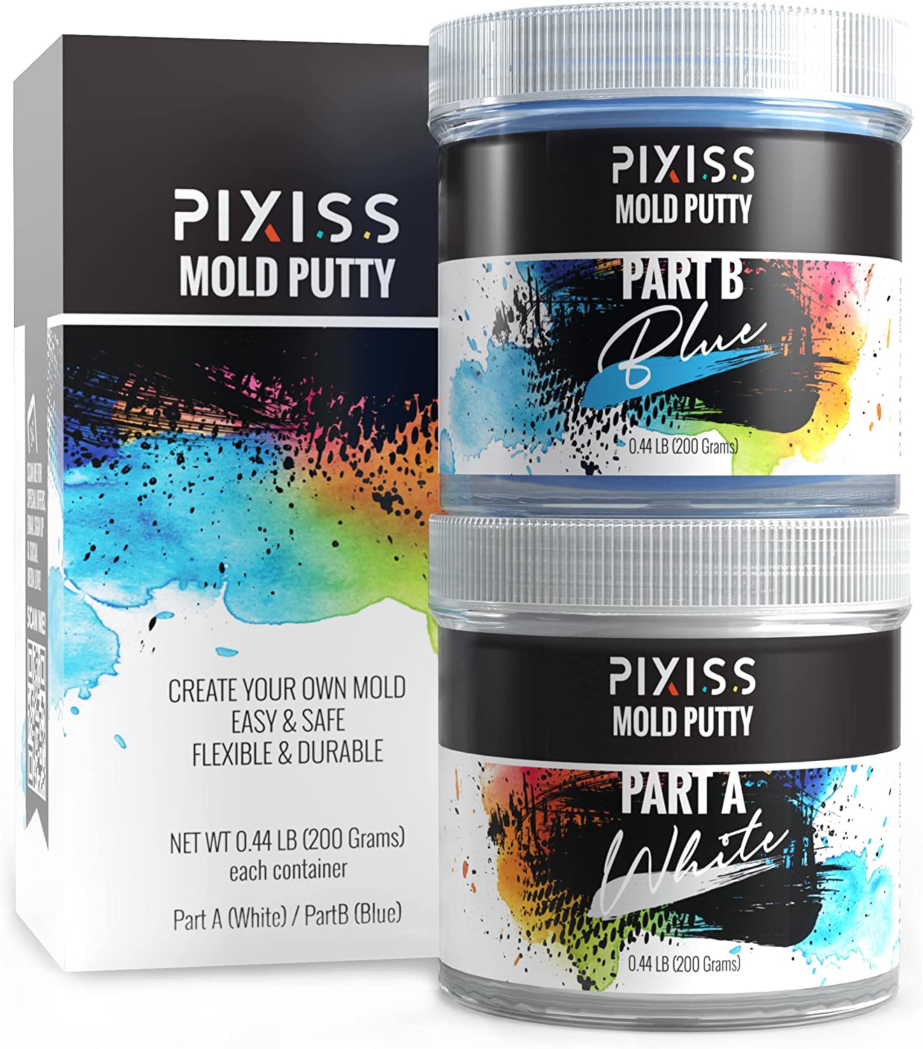 Pixiss Mold Putty Silicone Mold Making Kit, Super Easy 1:1 Mix Mold Putty