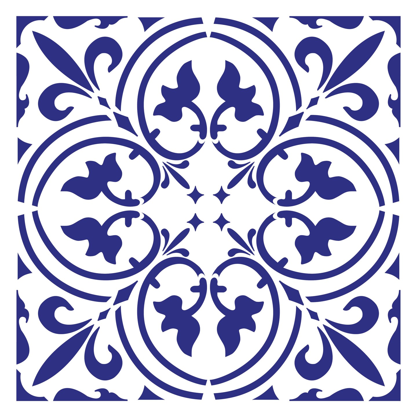 Scroll Tile Wall & Floor 12 x 12 Stencil | 3798 by Designer Stencils | Reusable Stencils for Painting |