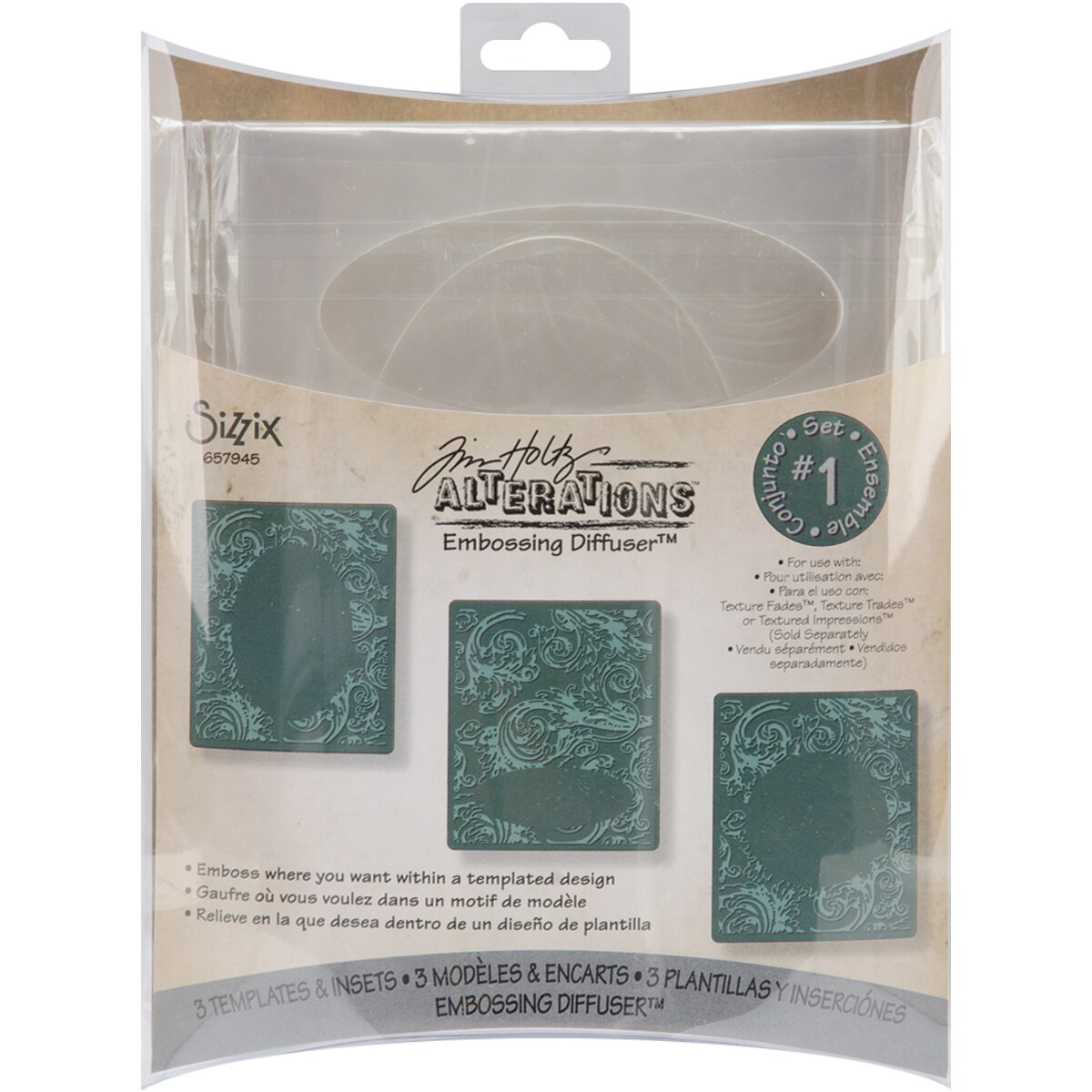Sizzix BIGkick/Big Shot/Vagabond Embossing Diffusers 3/Pkg-#1 By Tim Holtz