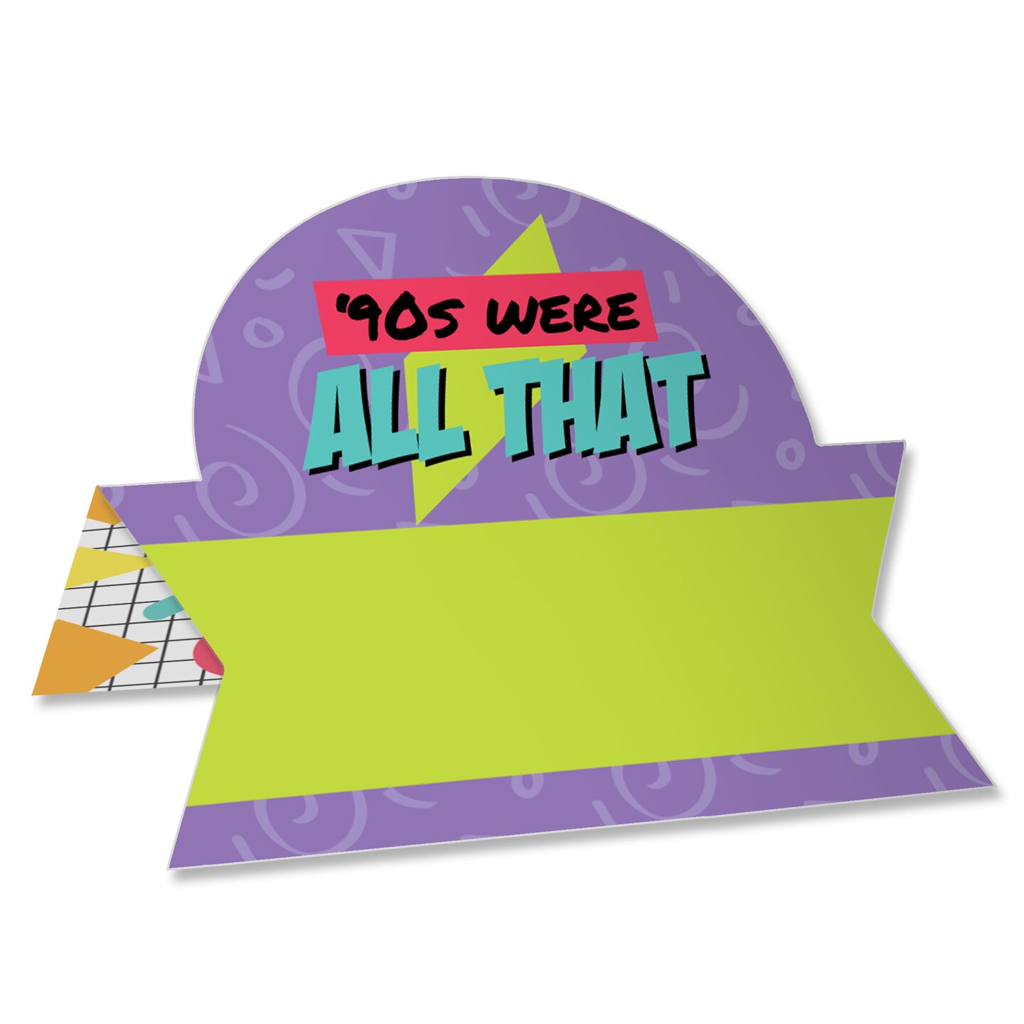 Big Dot of Happiness 90&#x2019;s Throwback - 1990s Party Tent Buffet Card - Table Setting Name Place Cards - Set of 24