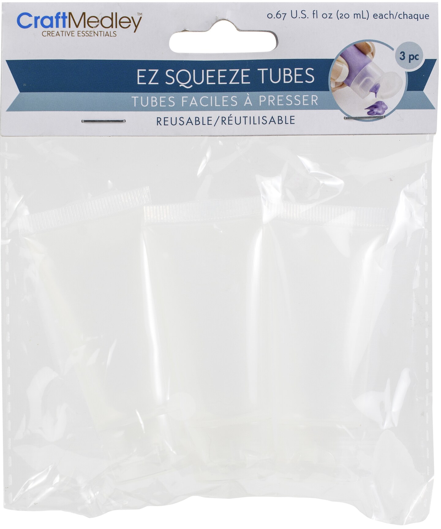 Craft Medley Empty EZ Squeeze Paint Tubes 3/Pkg-20ml