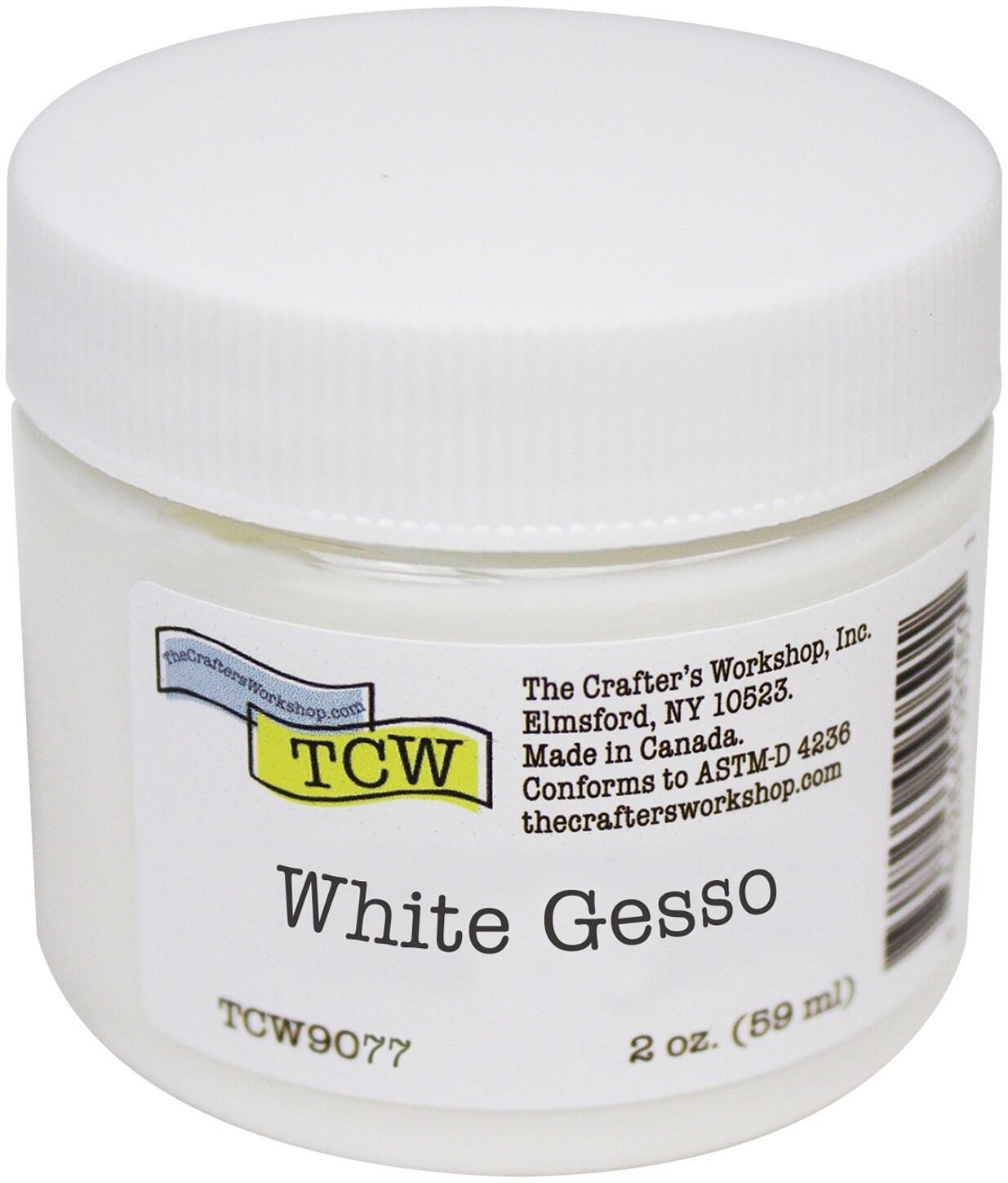 TCW the Crafters Workshop Gesso 8 Oz Jar in White, Black or Clear Painting,  Mixed Media, Art Journaling, Paint, Medium, Acrylic Primer 