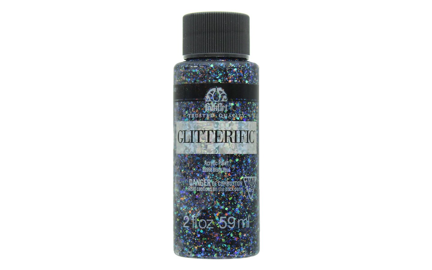 FolkArt Glitterific Fine Glitter Paint 2oz-Black Opal 
