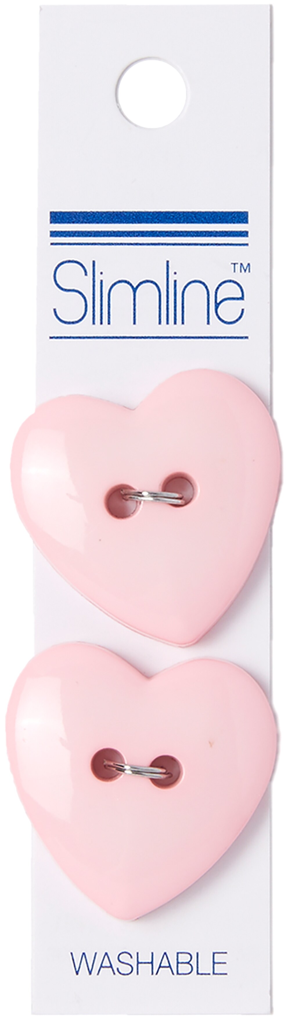  Slimline Buttons Series Funtastics -Pink Heart 2-Hole