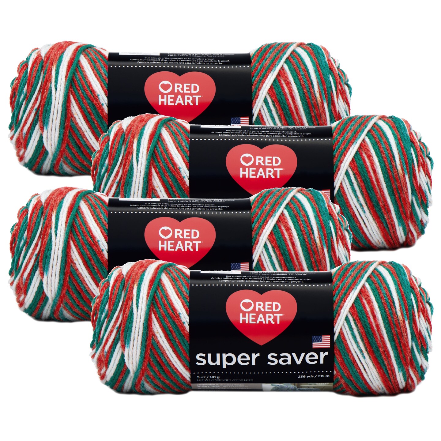 (Pack of 4) Red Heart Super Saver Yarn-Mistletoe