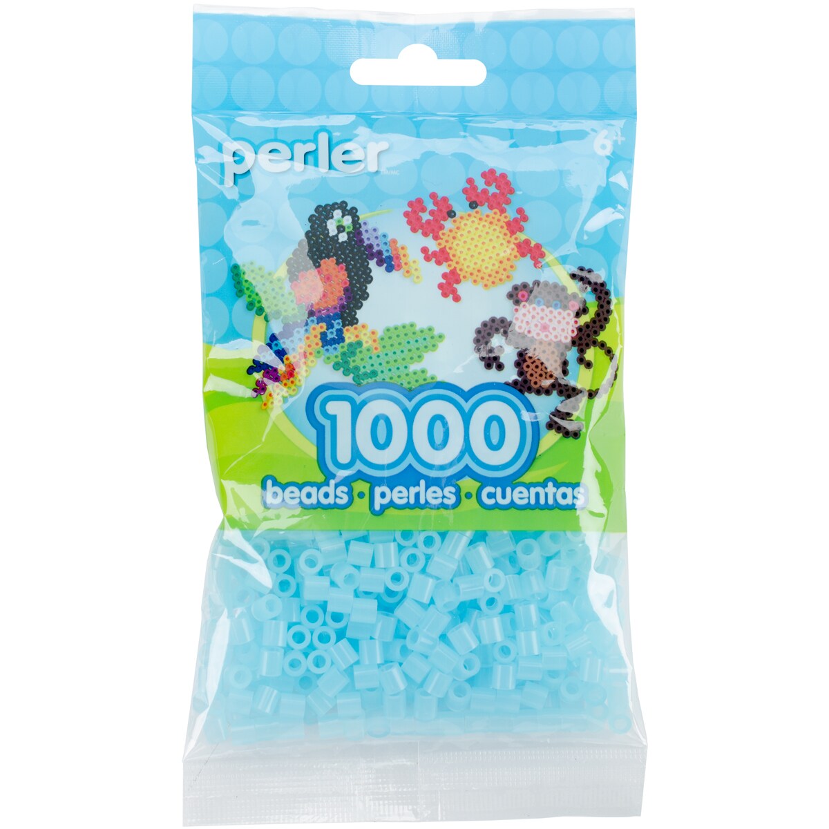 Perler Beads 1,000/Pkg-Clear Blue