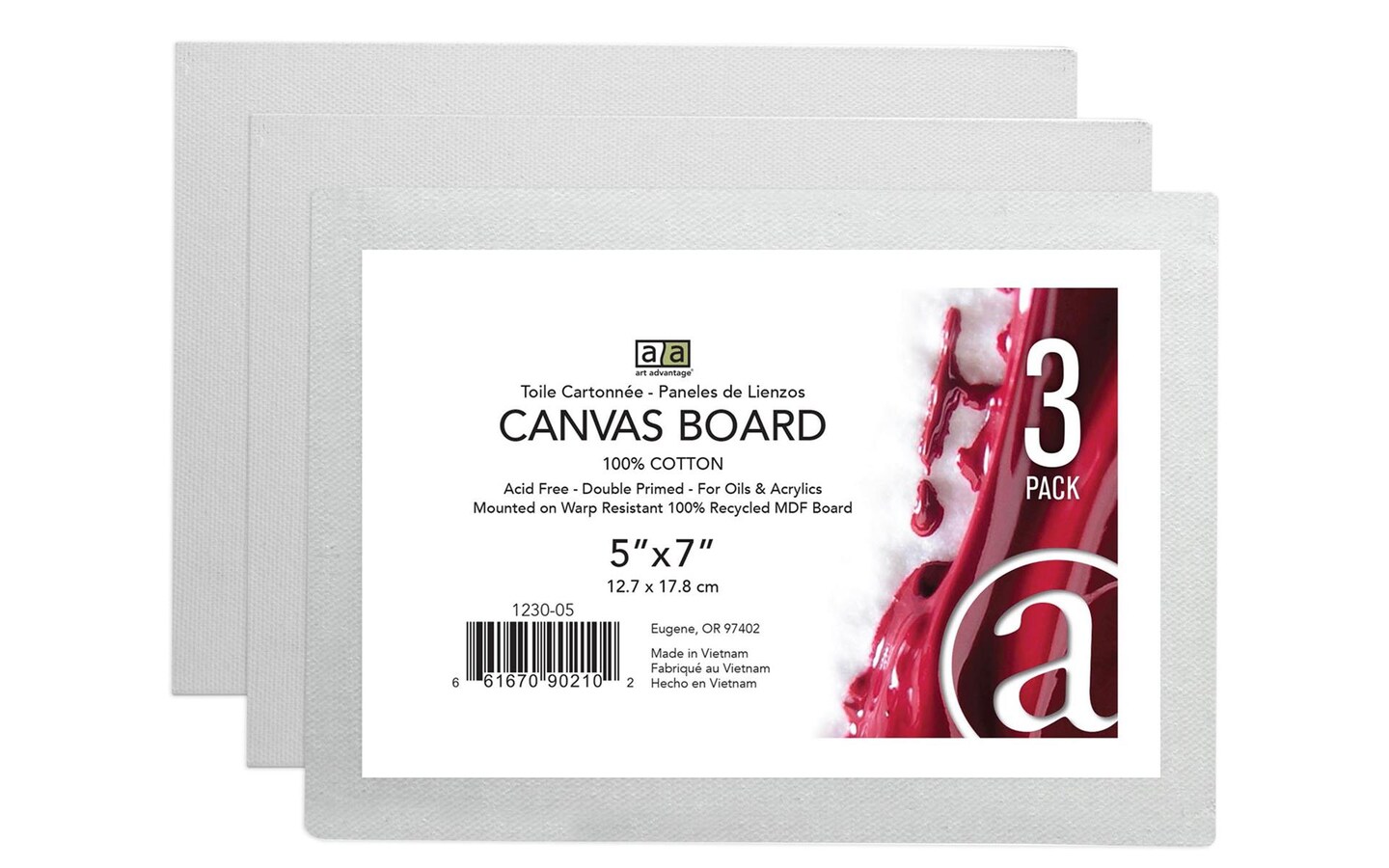Art Advantage Canvas Board Recycled MDF 5x7 3pc