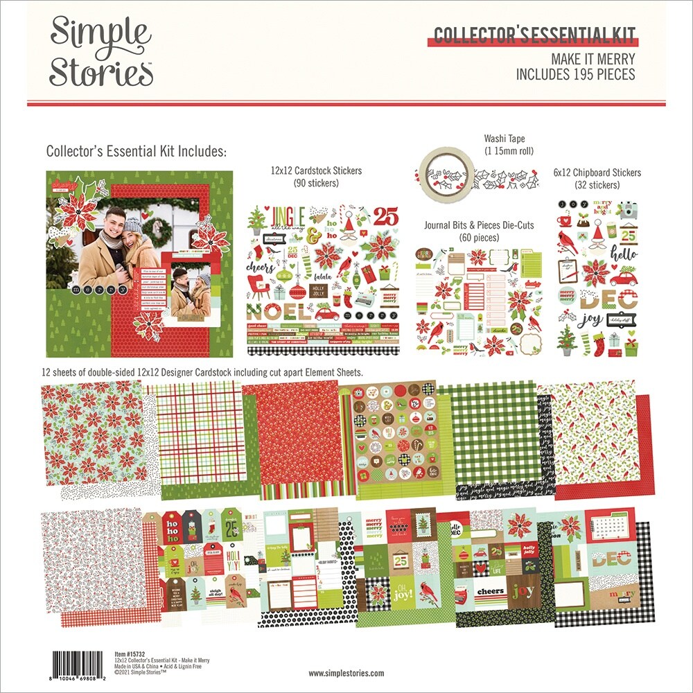 Simple Stories Collector&#x27;s Essential Kit 12&#x22;X12&#x22;-Make It Merry