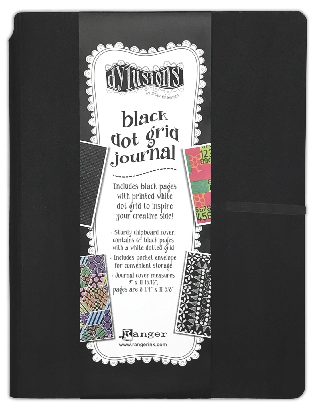 Dyan Reaveley&#x27;s Dylusions Dot Grid Journal 11.75&#x22;X9&#x22;-Black