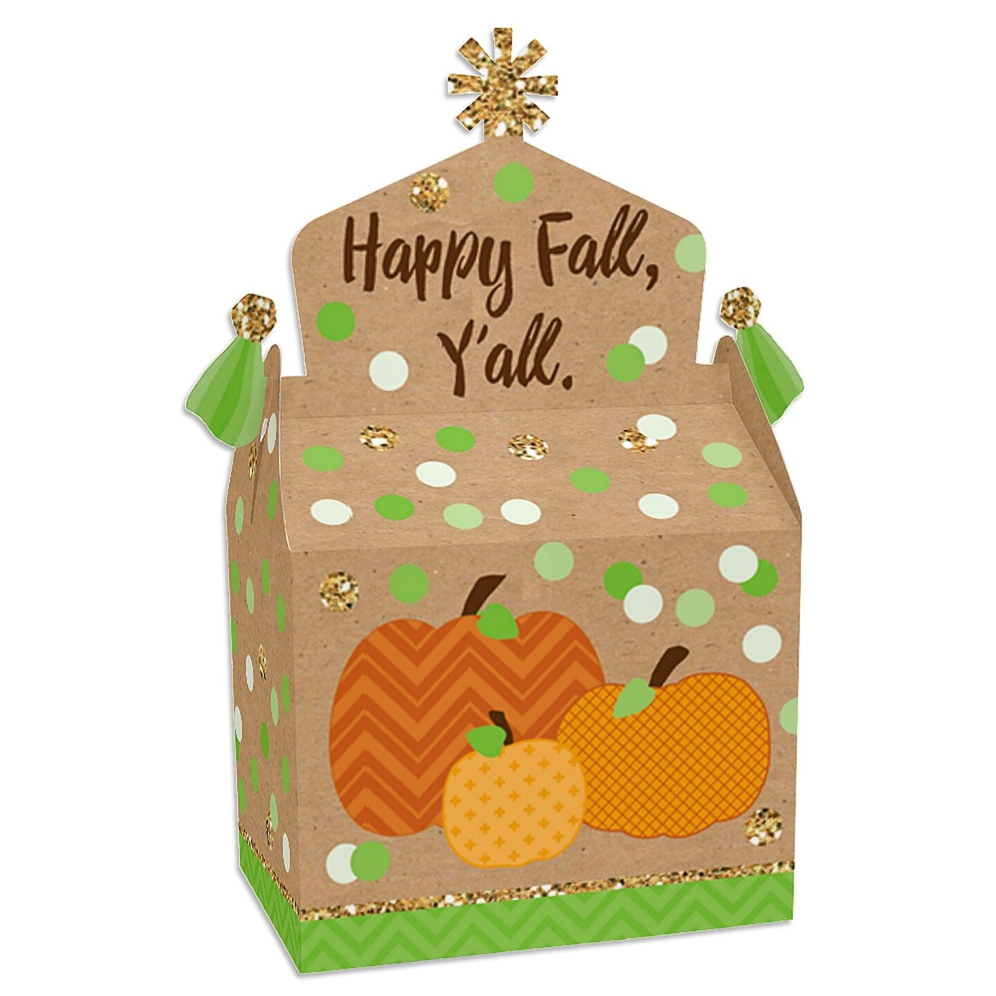 Big Dot of Happiness Pumpkin Patch - Treat Box Party Favors - Fall, Halloween or Thanksgiving Party Goodie Gable Boxes - Set of 12