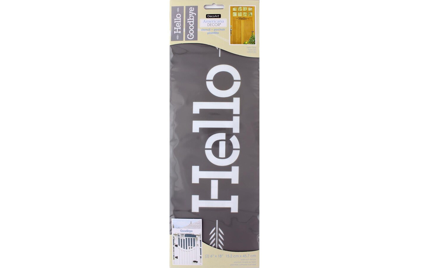 Decoart Americana Decor Stencil 6x18 Hello Type2pc