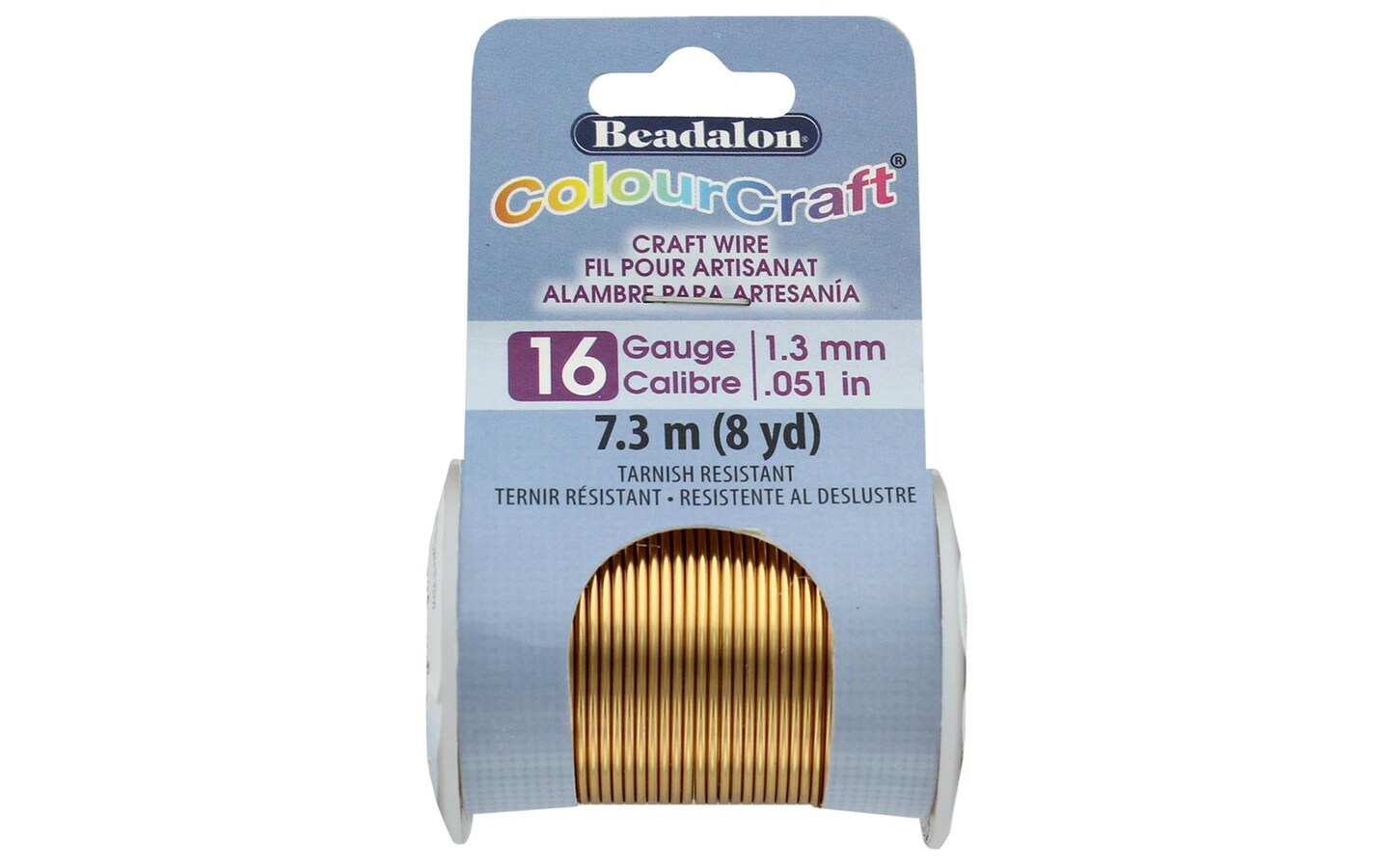 Beadalon ColourCraft Wire TR 16ga Brass Light 8yd