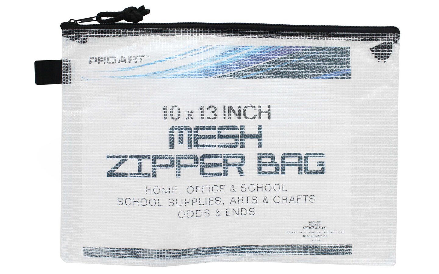 Pro Art Mesh & Vinyl Zipper Bag 10x13, Mesh Zipper Pouch Bags