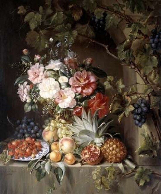 Still Life with a Basket of Flowers Poster Print by  Antonie Rietveld - Item # VARPDX279720