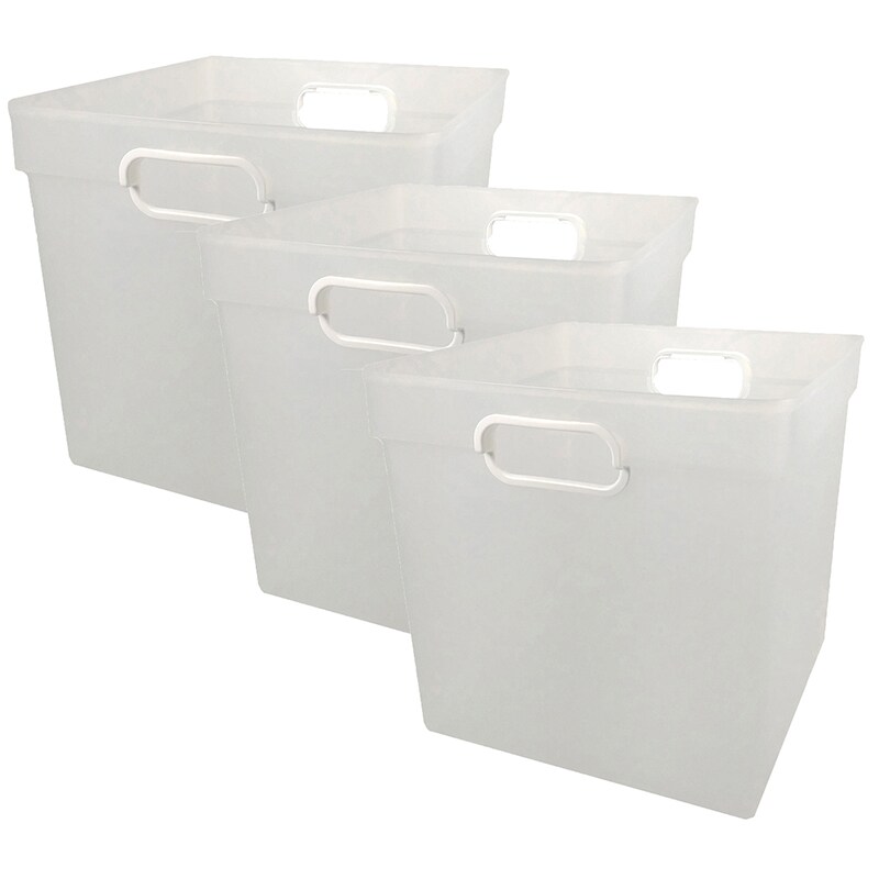 Cube Bin, Clear, Pack of 3