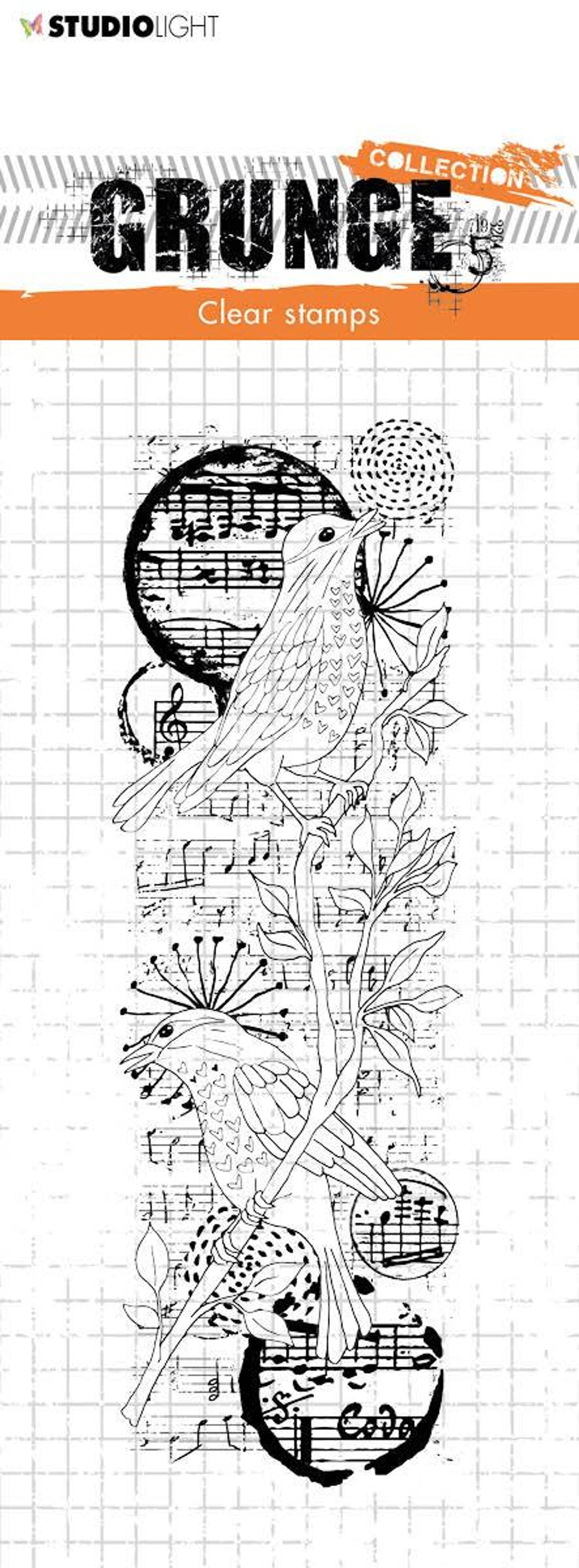 Studio Light SL Clear Stamp Birds Grunge Collection 148x52,2mm nr.37 ...