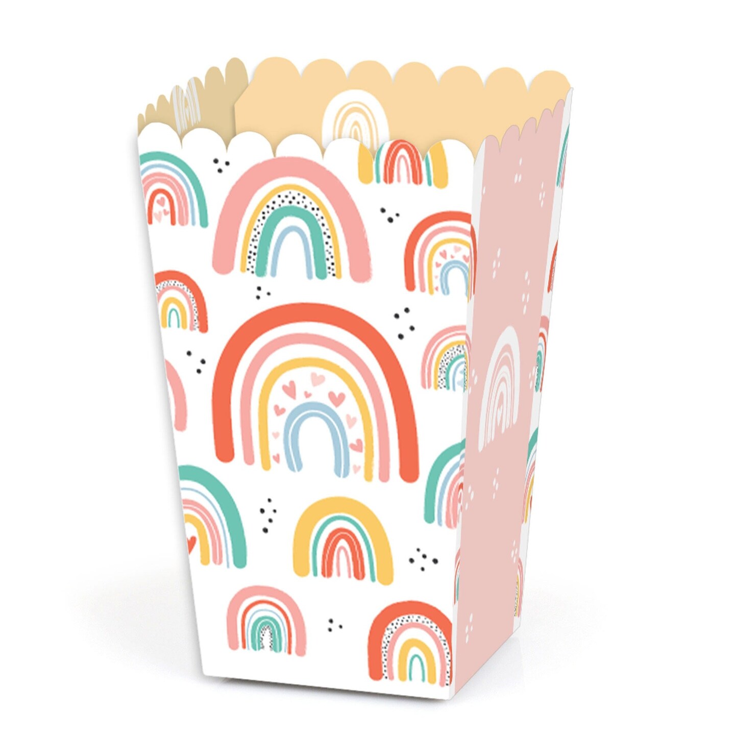 Big Dot of Happiness Hello Rainbow - Boho Baby Shower and Birthday Party Favor Popcorn Treat Boxes - Set of 12