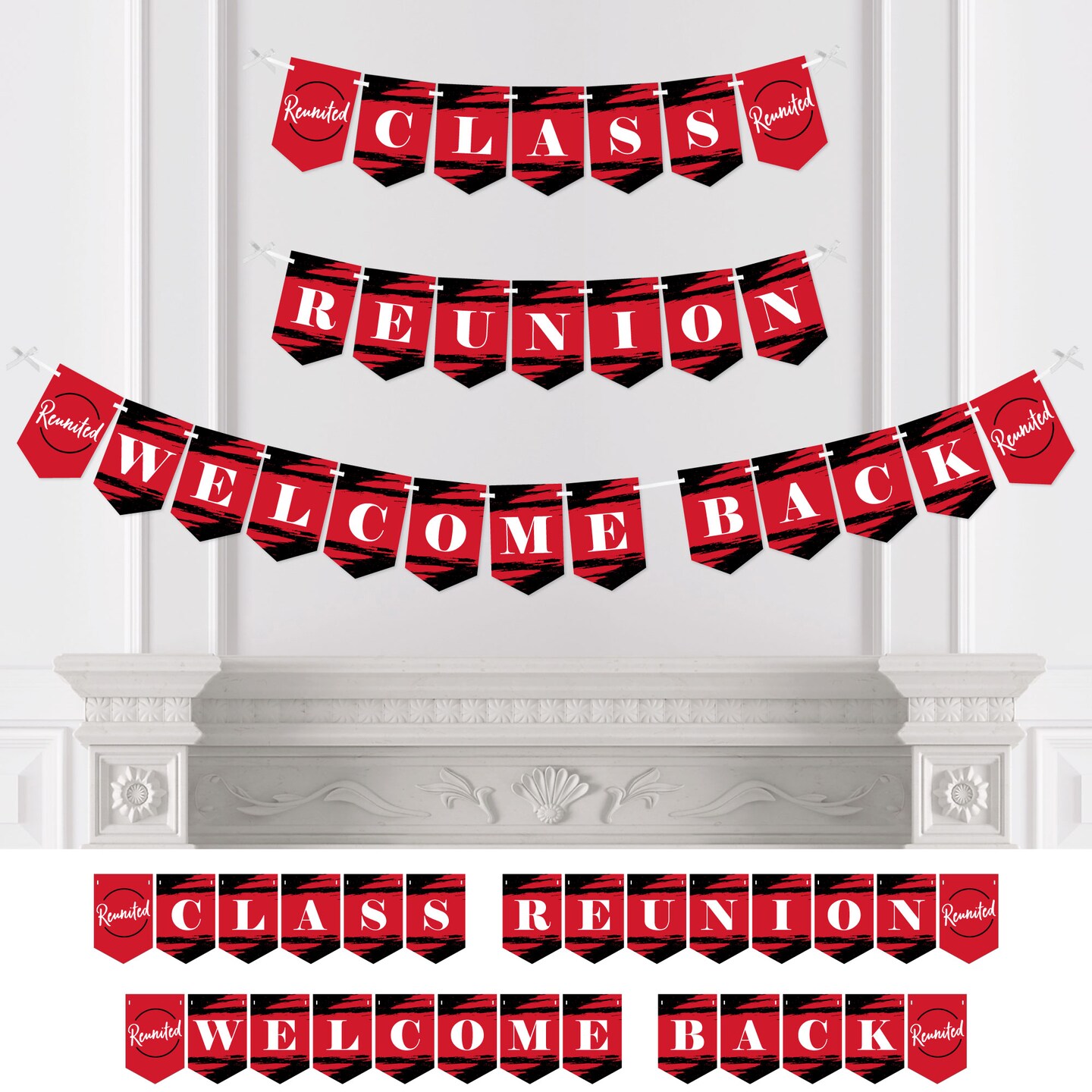 Big Dot of Happiness Reunited Red - School Class Reunion Party Bunting Banner - Party Decorations - Class Reunion Welcome Back