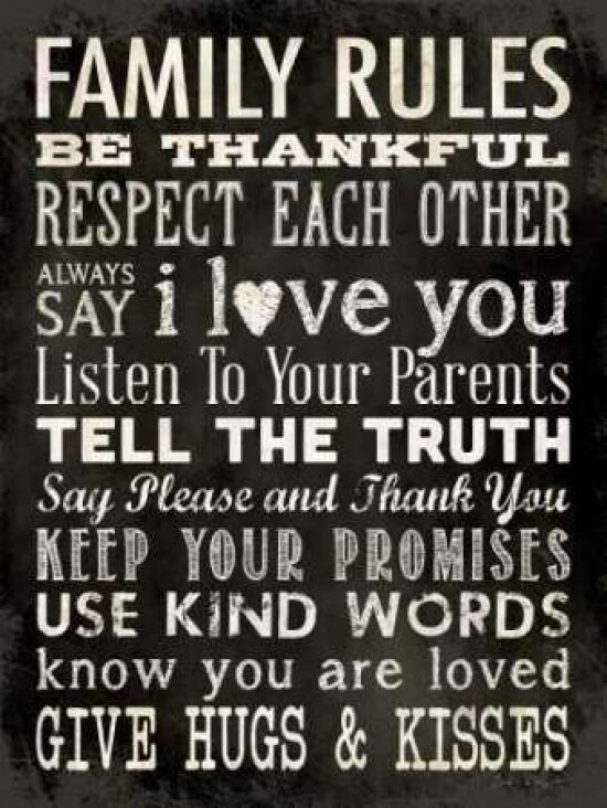 Family Rules - Black Poster Print by Stephanie Marrott - Item # VARPDXSM10370