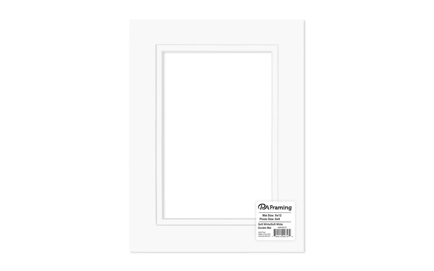 ADF Mat Dbl 9x12/6x9 WhtCore SoftWhite/SoftWhite