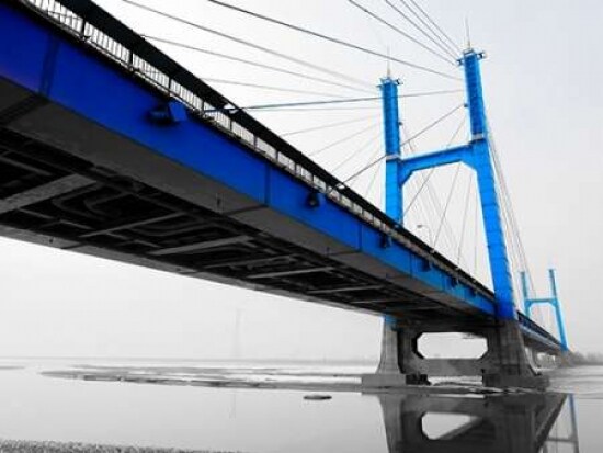 Suspension Bridge in Blue Poster Print by PhotoINC Studio - Item # VARPDXIN2591