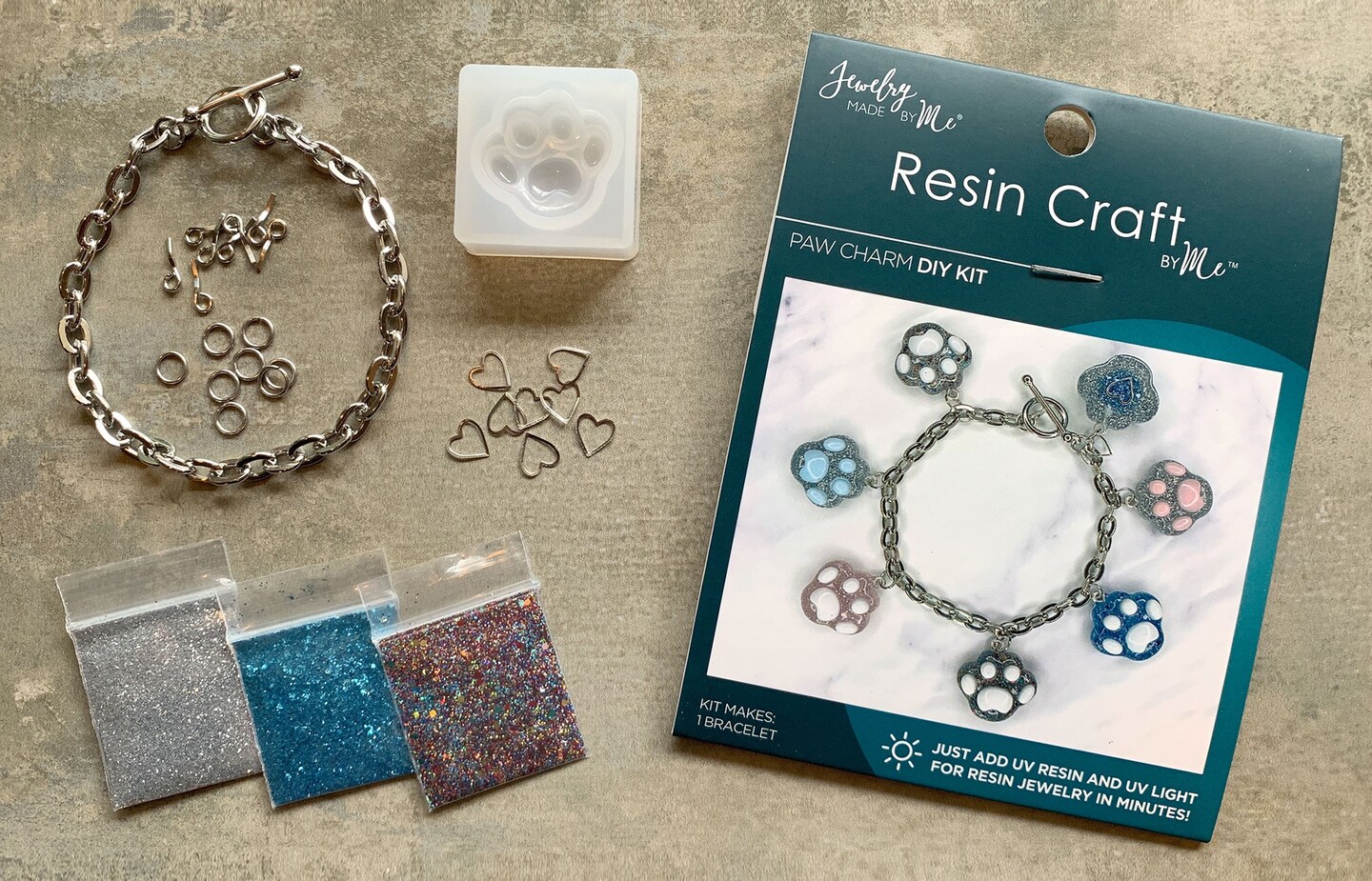 Paw Charm Bracelet UV Resin DIY Kit