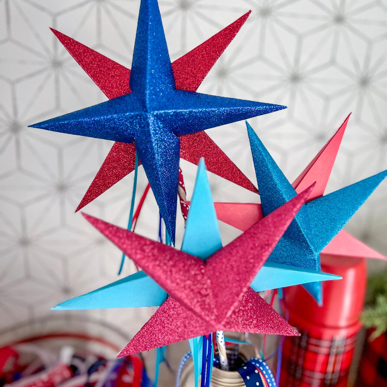 Family Craft Activity: Patriotic 3-D Paper Star Wands and Decor