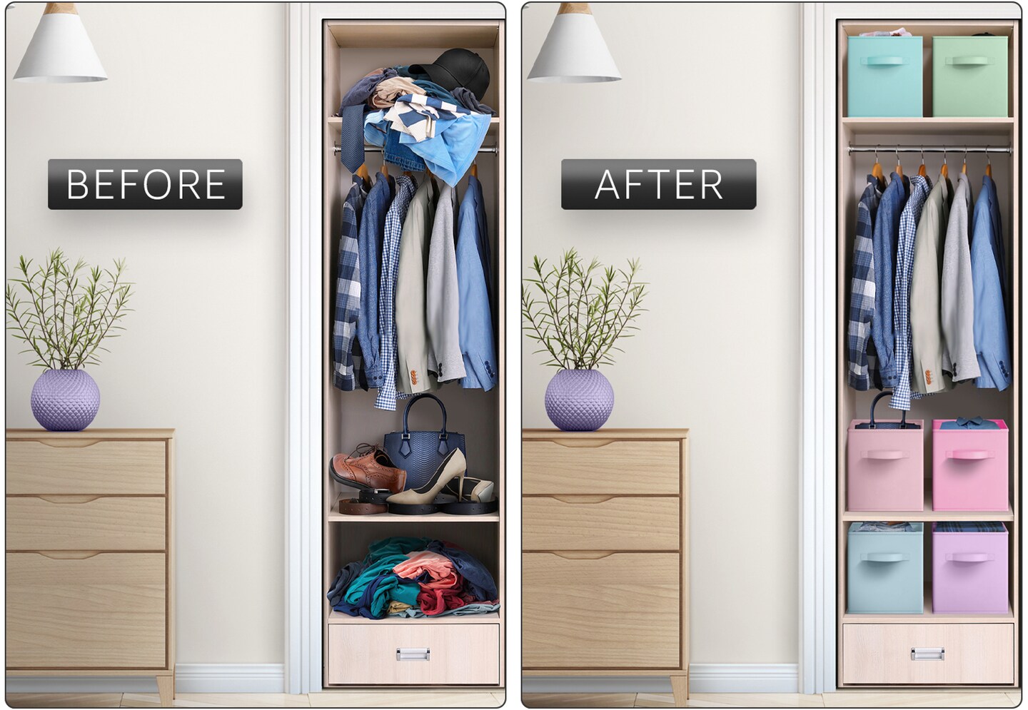 Sorbus 6 Pack 11 Inch Foldable Storage Cubes with Handles- for Organizing Home, Shelves, Nursery, Playroom, Closet and More